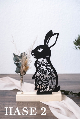 Aufsteller Osterhase mit Holzsockel